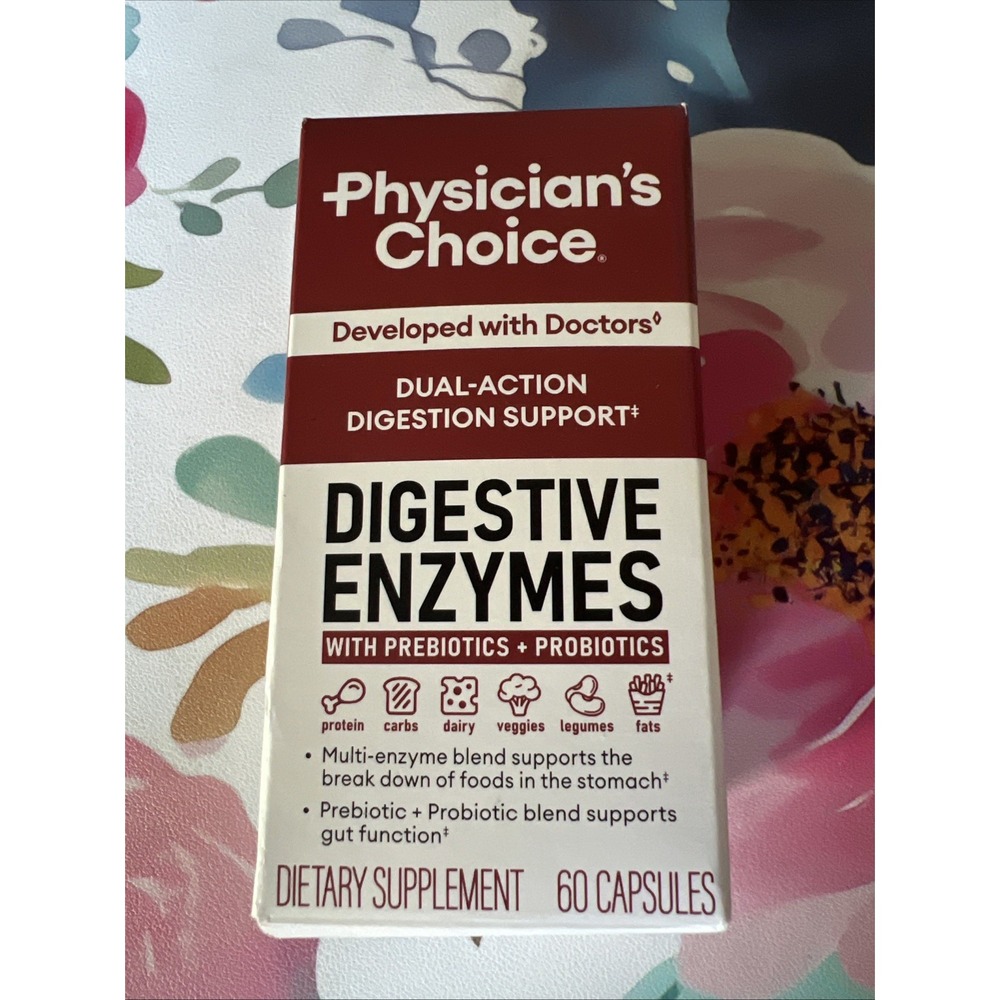 Physician's Choice Digestive Enzyme Blend Prebiotics + Probiotics 60 Capsules